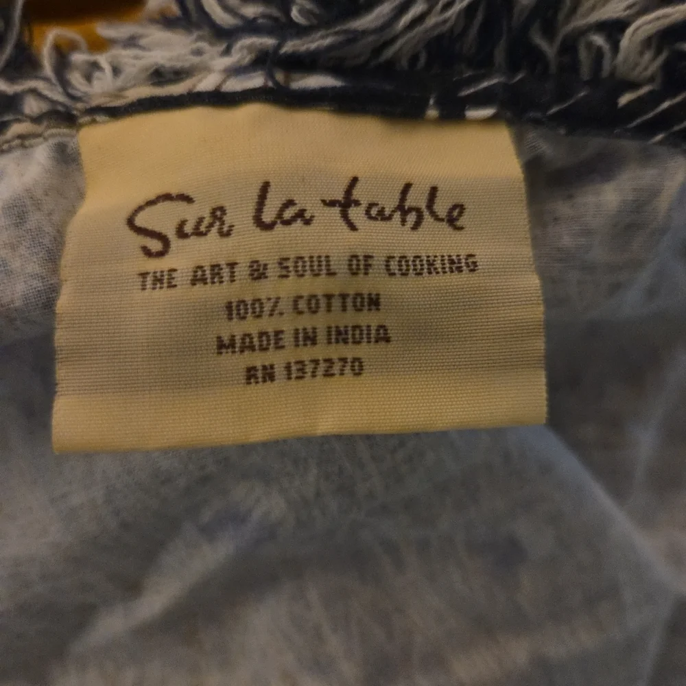 Sur La Table Vintage Dress Style Apron Cotton W Pockets